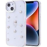 Coverzone Apple iPhone 11 ile uyumlu Kılıf Airbag K&ouml;şeli 2mm Kamera &Ccedil;ıkıntı Korumalı Simli Şeffaf Baskılı Z-Kutup Kapak Yıldı