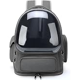 Cat Carrier Backpack with Transparent Capsule, Grey Ventilation