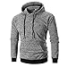 Produktbild Herren Kapuzenpullover Sweatshirt Hoodie Kapuze Pullover,Rosennie Langarm Bluse Lange Sleeve Herbst Winter Hoodie Sweatshirt Top Tee Outwear Bluse Beiläufig Solid Männer Sweatjacke(Grau A,L)