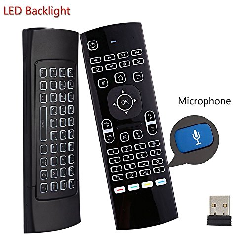 Teclado retroiluminado del ratón del aire Kodi Remote MX3 Pro, 2.4Ghz Mini Wireless Android Control de TV y micrófono infrarrojo de aprendizaje para PC PC Android TV Box por Dupad Story
