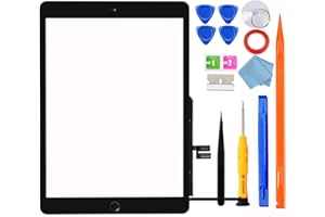 JPUNG Pantalla de repuesto para iPad 7/8 (7ª/8ª generación) digitalizador táctil de vidrio de 10.2 pulgadas, para 7ª/8ª Gen A2197 A2198 A2200 A2270 A2428 A2429 A2430, botón de inicio, kit de