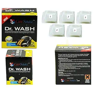 CAR SAAZ Shampoo Tablets | Car Exterior Washing Tablets | Car Polishing Tablets (Pack of 5)