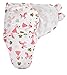 TALINU pink swaddle blanket for newborn babies 100% cotton with velcro fastners in a princess baby girl design with 2 year satisfaction guarantee - infant bundle sleeping bag / midwife recommended 0-3 month / 3-6 kg / baby wrap cloth / unicorn fairy magical baby blanket to create close safe feeling of mother´s womb / ideal during the summer
