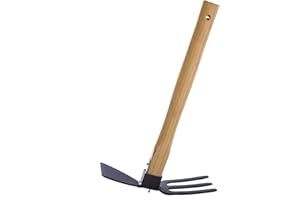 LJXQUISITE Hoe Garden Tool,Garden Digging Hoe and Rake, Garden Hoe and Rake for Weeding, Planting Soil Smoothing and Loosening (F)
