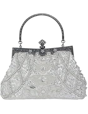 Damen Vintage Style Handtasche Perlen Pailletten Abendtasche Hochzeit Handtasche Clutch Geldbörse