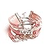 Produktbild Unbekannt Kiss Me! Topmodel Wickelarmband Rosa Geflochten Anhänger Love Unendliche Freundschaft Anker Herz Anhänger Disco Ibiza Strand Style Sylt