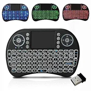 Protokart Mini Wireless Full Functional Keyboard with trackpad touchpad, 3 Colour RGB Backlight (Fn+F2 to Change)
