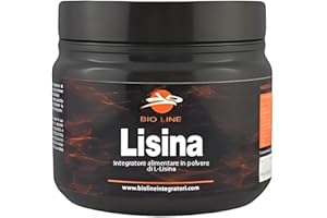 Laboratori Bio Line - Lisina Integratore in Polvere (250 gr) L-Lisina Pura Senza Eccipienti, Assumere 2 gr al Giorno, Scorta 125 Giorni (250 gr)