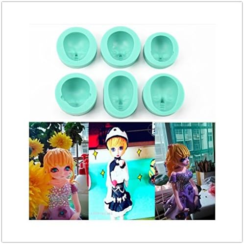 small tree Silicone Cake Mold Face Shape Fondant Moulds Cake Decorating Baking Tools Green 6pcs