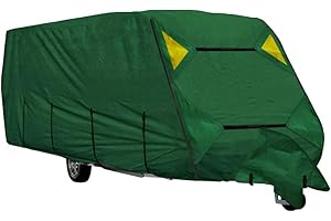 ICOVER Premium Caravan Cover Water Resistant Breathable Highly Protective UV Resistant Anti Moisture, Rain, Snow, Dust Elasticated 4 Ply (Green, M)