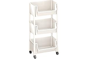 XUQEAYWD Carro Rodante Organizador 3 Capas, 29.5x19.5x67cm Organizador De Carrito, Carrito De Almacenamiento con Ruedas, Carritos De Almacenamiento Baño, Estante De Almacenamientos Cocina con Ruedas