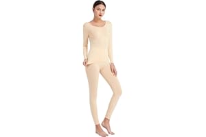 Mcilia Damska ultracienka modalna bielizna termiczna z wycięciem na górze i na dole