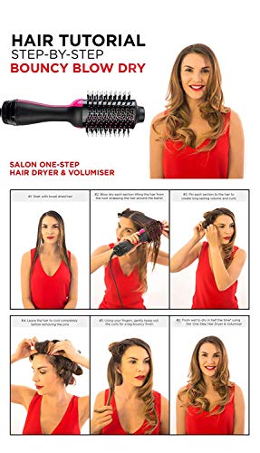 One Step Hair Dryer and Volumizer  Meraif Salon Hot Air Paddle Styling Brush Negative Ion Generator Hair Straightener Curler for All Hair Types