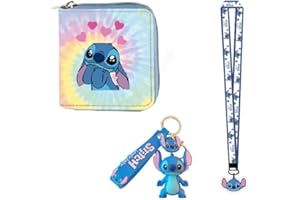 shengo Stitch Wallets Cartoon Wallet, PU Leather Stitch Purse for Kids Adult, Short Wallet Stitch Coin Purse Cartoon Purse Birthday Gift for Cartoon Fans Boys Girls