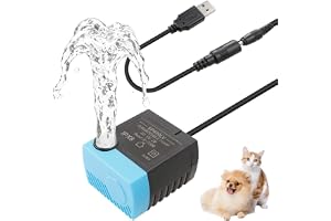 Reservpump för kattfontän, SP-400LV vattenpump, tyst USB-dränkbar pump | 2 W strömförbrukning, IPX68 vattentät, 1,74 m kabel, stabilt vattenflöde, 3 sugkoppar, enkel rengöring utan verktyg