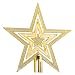 Produktbild RotSale® Golden 15cm Weihnachtsbaum Stern Weihnachtsstern Weihnachtsbaumspitze Baumspitze Spitze Stern Baumschmuck Christbaumspitze Deko Glitzer