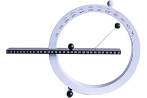 ALLOMN Orologio Parete, Calendario Tavolo Creativo Calendario a Sfera Magnetica Interessante Calendario Perpetuo Manuale, Tre Supporti Magnetici Stabili per la Casa Ufficio Desktop (Bianca)