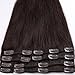 10-22" inches 70g-110g Hair Extensions 100% Real Remy Human Hair Full Head Clip in Straight 8 Pieces Standard Weft (16"-90g, #2 Dark Brown)