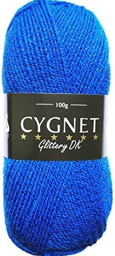 Cygnet Glittery DK Double Knitting Acrylic Yarn Wool 100g - 232 Royal