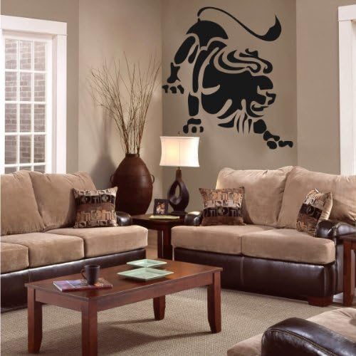 Indigos 4052166064286 W392 Leo Zodiac Wall Stickers Wall Sticker 80 x 73 cm, Black