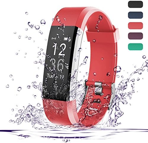 Heart Rate Monitor Watch,Amytech IP67 Waterproof Fitness Tracker With Heart Rate Monitor Auto-Sleep Monitor 14 Training Modes Fitness Tracker 0.96 Inches OLED Display Pedometer Activity Tracker (Red)