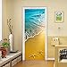 Produktbild 3D Tür Aufkleber Wandmalerei Kunst, Goldstrand, Tapete Poster Aufkleber Selbstklebende PVC abnehmbare Hause Tür Aufkleber