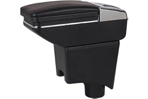 YJYWZH Apoyabrazos para Sandero 2010-2015 Rotativo Reposabrazos Caja Consolas Almacenamiento con portavasos