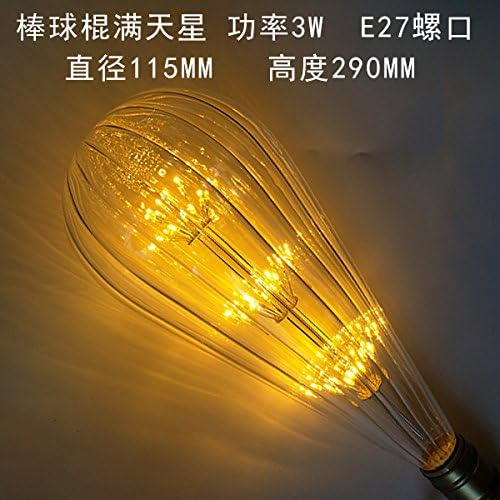 Vintage edsion light bulb LEDE27 screw tree Super Star Bar KTV retro look light source ST64,3, baseball bats super star, the warm yellow