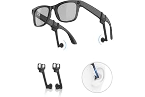 CLMTAS VoiceFocus Privacy Ear Tips for Audio & Calls Enhanced Bass & Clarity Compatible with Ray-Ban Meta Smart Glasses Wayfarer Skyler Headliner Oakley HSTN Reduce Sound Leakage, Noise Isolation