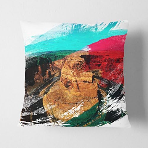 Arty Pie Cushion Throw Pillow (Double-Sided 45) Landscape Horseshoe Bend Canyon Arizona USA V2, Polyester, Multi-Colour, 42 x 20 x 42 cm