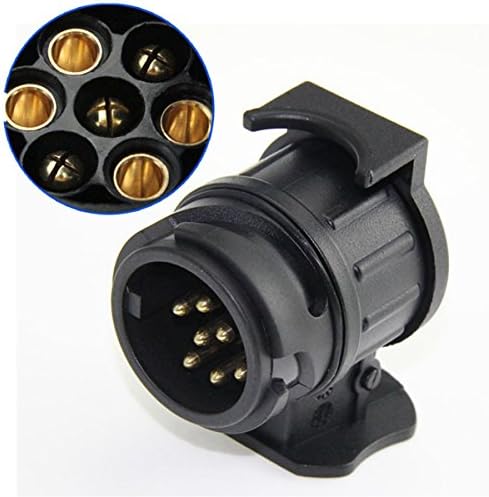 TIANOR Towbar Towing Socket 13 to 7 Pin Plug Adapter Trailer 12V Towbar Caravan Truck Electrical Adapter Converter - Car Trailer Adaptor Conversion Adapter Trailer Plug