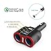 Produktbild QC3.0 Smart Car Ladegerät, 2 Socket + 3 USB (2xSmart USB Port & 1xQC3.0 USB Port) Multifunktions Auto Socket Splitter Adapter Eingebaute 10A Sicherung für Smartphones, Tablets, GPS, MP3 Player