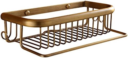 All-Copper rose gold single layer bathroom with hook basket European antique bathroom accessories