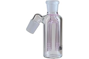 BONG- DISCOUNT.DE Bong-discount Black Leaf - Acchiappa-cenere con percolatore/diffusore, 115 x 35 mm, 2 x NS 19 (18,8 mm), in vetro, colore: Rosa/Rosa