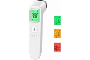 Thermomètre Frontal U-Kiss Thermometre Adulte Infrarouge, Thermometre sans contact, Écran LCD, Fonction Mémoire, Thermometre Infrarouge pour Enfant, Adulte, Objet