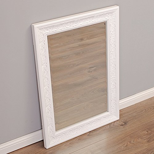 Pompöser barock Spiegel FIORA 90x70cm weiß-silber - 2