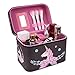 Produktbild Beauty Case Kosmetiktasche Reise Kulturtasche Kulturbeutel Make Up Bag Kosmetikkoffer 17x15x23cm Groß (Einhorn schwarz)