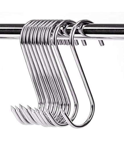 GYUEE Premium slagersvleeshaken 20 stuks - roestvrijstalen muur S-vormige haken voor warm en koud roken, kippenjacht, ribben (13 cm, pak van 20