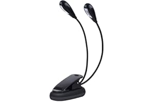 CIGEMAY Clip sur la lampe de lecture Clip sur la lumière, Clip sur la lampe de travail à double bras, lampe de pupitre, Clip sur la lampe LED Lecture de nuit pour l'artisanat pour(8 lights)