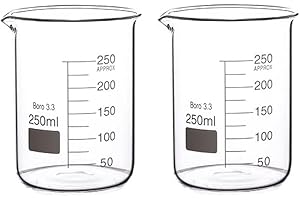 Rocwing Becher Graduato in Vetro Borosilicato 3.3 (250ml, 2 in a pack)