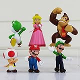  Super Mario Brothers Luigi 6 figuras de juguete decoración para tarta decoración bolsa de fiesta relleno