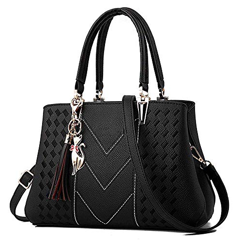 Preisvergleich Produktbild MLpus Damen Geldbörse Damen Tasche Umhängetasche Einfache Wild Atmosphäre Umhängetasche Leder Damen Tasche (Farbe : SCHWARZ)