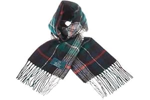 Clans of Scotland - Pure Lamb’s wool Scottish Clan Tartan Scarf- 100% Wool - Pure Wool Tartan Plane Scarf - Perfect for Men and Women - 12x60 Inches