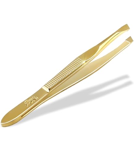 APOLINE Augenbrauenpinzette – 9 Cm, Vergoldet, Präzise Für Perfekte Brauen