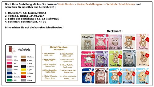★ Babydecke mit Namen und Datum bestickt ★ Baby Geschenke ★ Geburt ★ Taufe ★ - 2