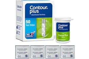 Bayer Contour Plus Diabetic Blood Glucose Test Strips 50 + Free Tetra-Sole™ Wipes (50)