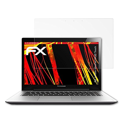 Lenovo IdeaPad U430 Touch Displayschutzfolie - 2 x atFoliX FX-Antireflex-HD hochauflösende entspiegelnde Folie