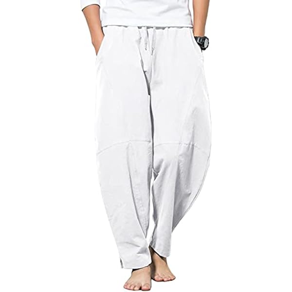 Pantalon Panama en coton et lin en bleu - Brunello Cucinelli