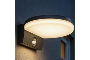 Miratic Lampa Zewnętrzna LED z Czujnikiem Ruchu PIR 3000K Barwa Ciepła Biel 1300lm Szeroki kąt świecenia >80° Oświetlenie Zewnętrzne Taras Ogród Parking IP65