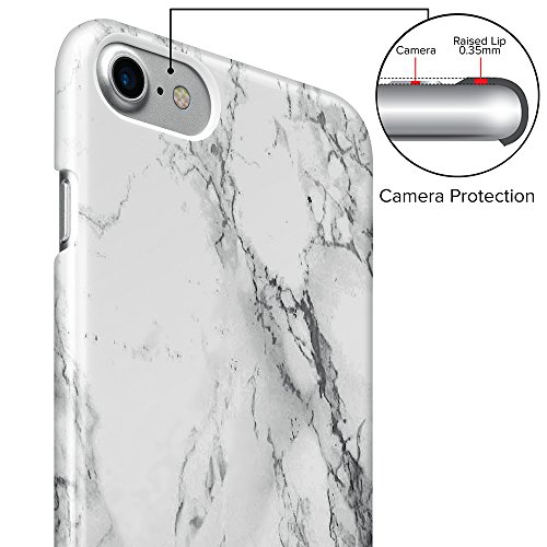 iPhone 7 Case, iPhone 8 Case, GMYLE Hard Case Cover Glossy for Apple iPhone 7 & 8 - [White Marble] Ultra Slim Hard Back Cover Case